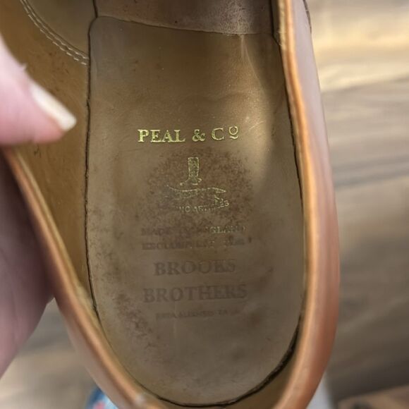 Peal & Co. for Brooks Brothers Walnut Leather Cap Toe Oxfords. Size 10D. - Picture 5 of 7